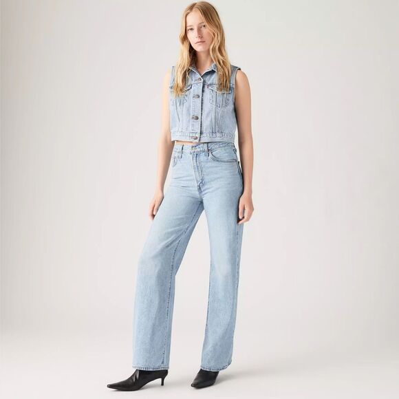 NWT $69.50 Levi's High Waisted Wide Leg Straight Jeans Light Wash Women Sz 29x29 - Picture 1 of 16